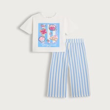 F&F Girls Berry Sweet T-Shirt and Trousers Set in Multi