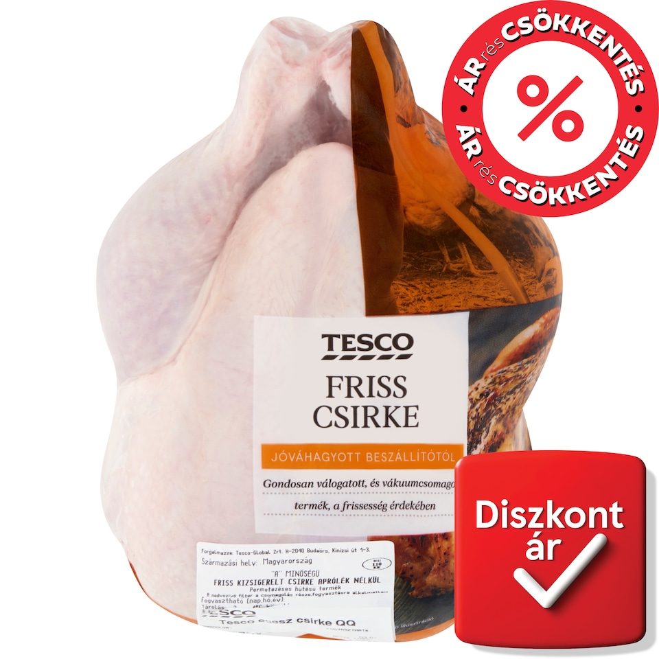 Tesco friss kizsigerelt csirke aprólék nélkül