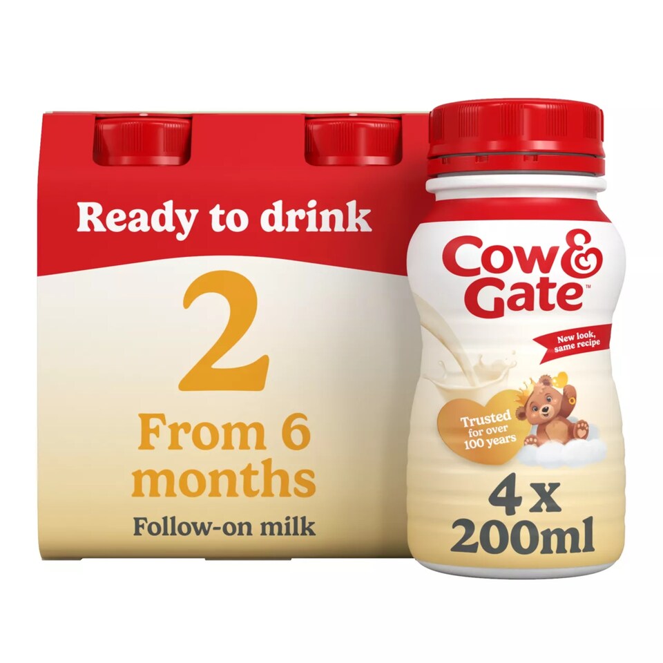 Cow And Gate 2 Follow On Milk Multipack 4X200ml Ready To Feed Liquid