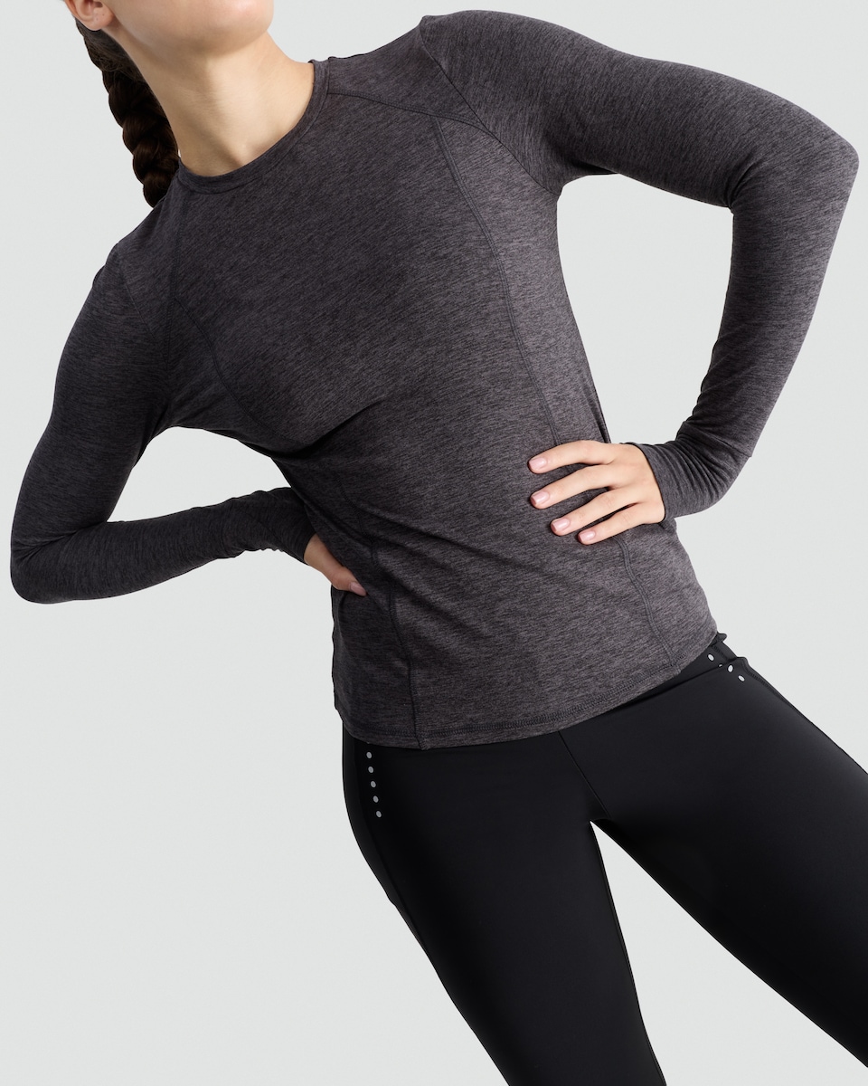 image 1 of F&F Active Quick Dry Long Sleeved Top in Grey