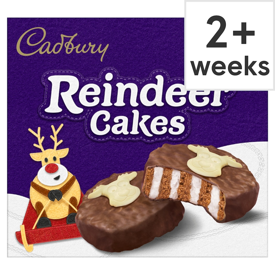Cadbury Chocolate Reindeer Christmas Cakes 4 Pack