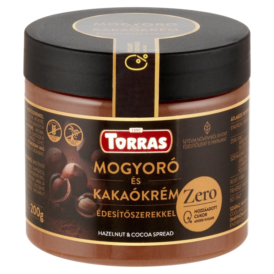 Torras mogyoró és kakaókrém édesítőszerekkel 200 g  1. kép