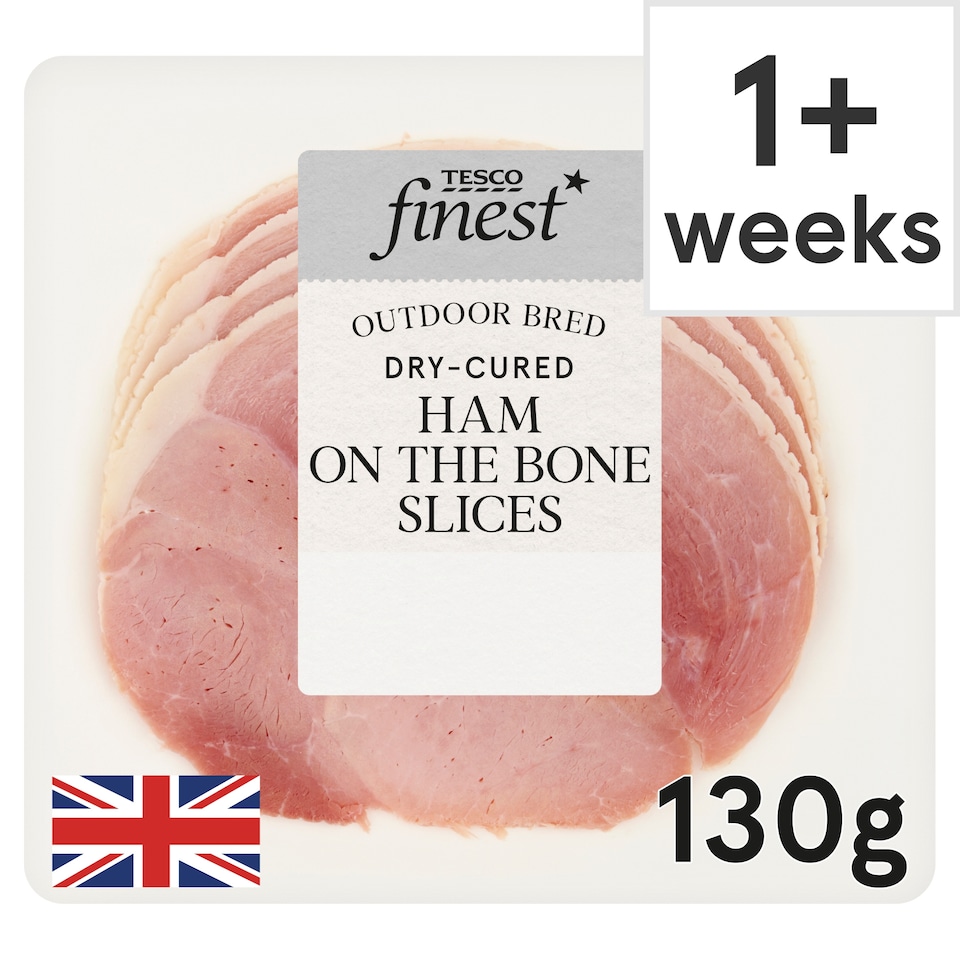 Tesco Finest Dry Cured Ham on the Bone Slices 130g