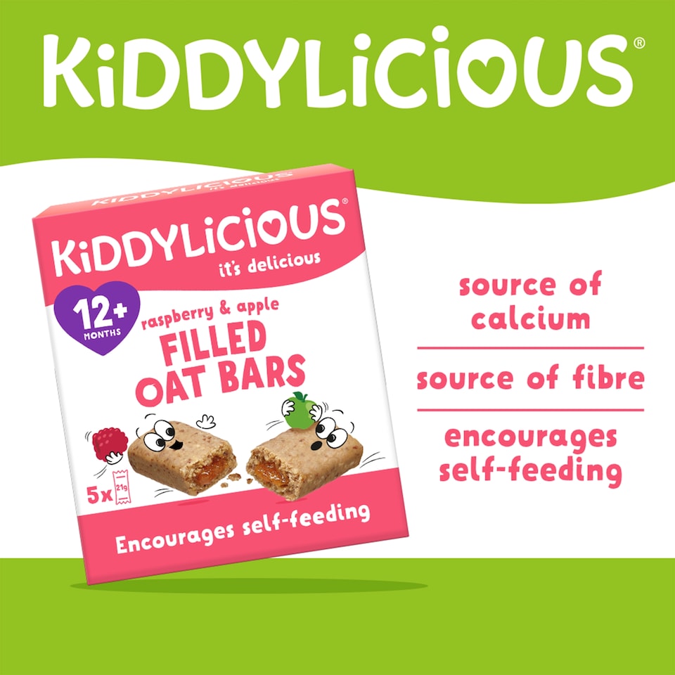 image 1 of Kiddylicious Raspberry & Apple Oat Bars 5x21g