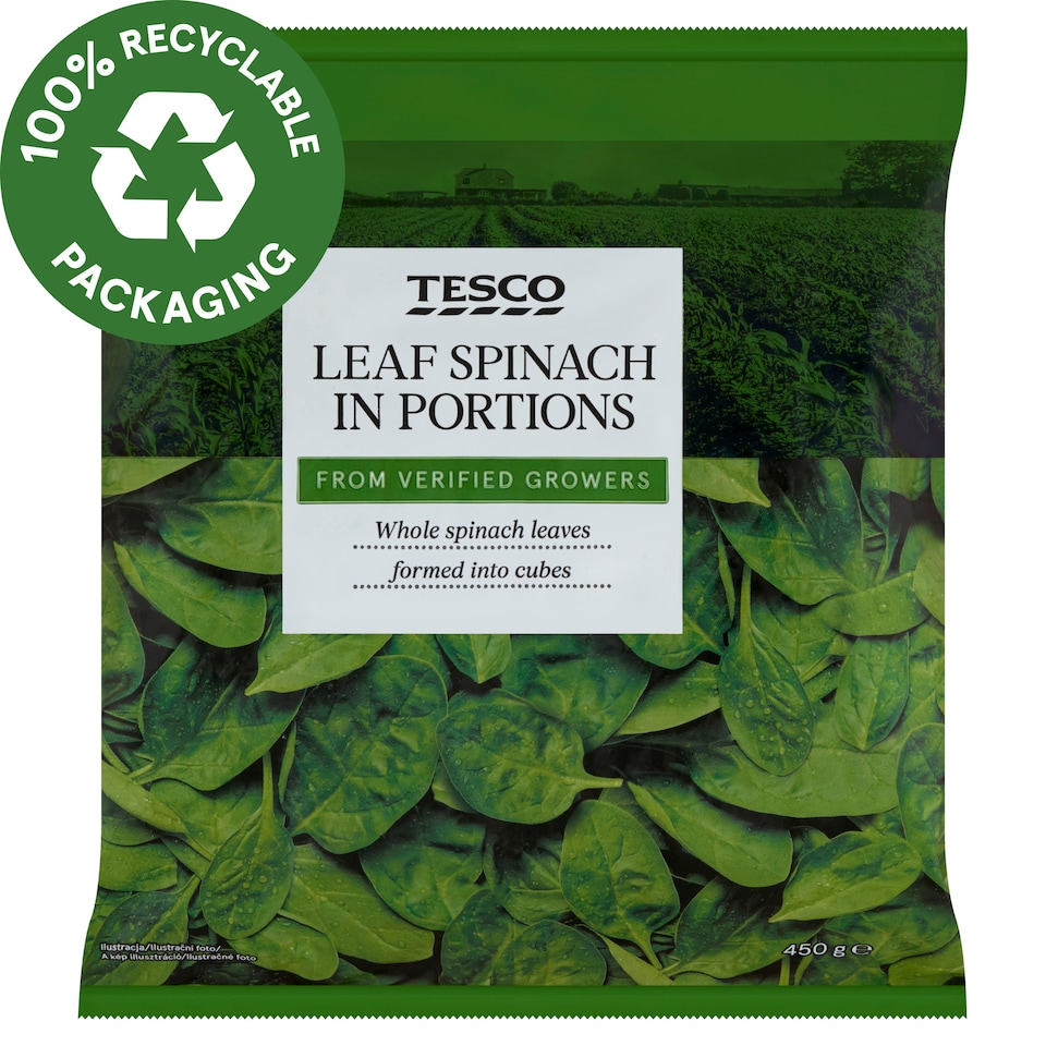 Tesco gyorsfagyasztott spenótlevél adagok 450 g