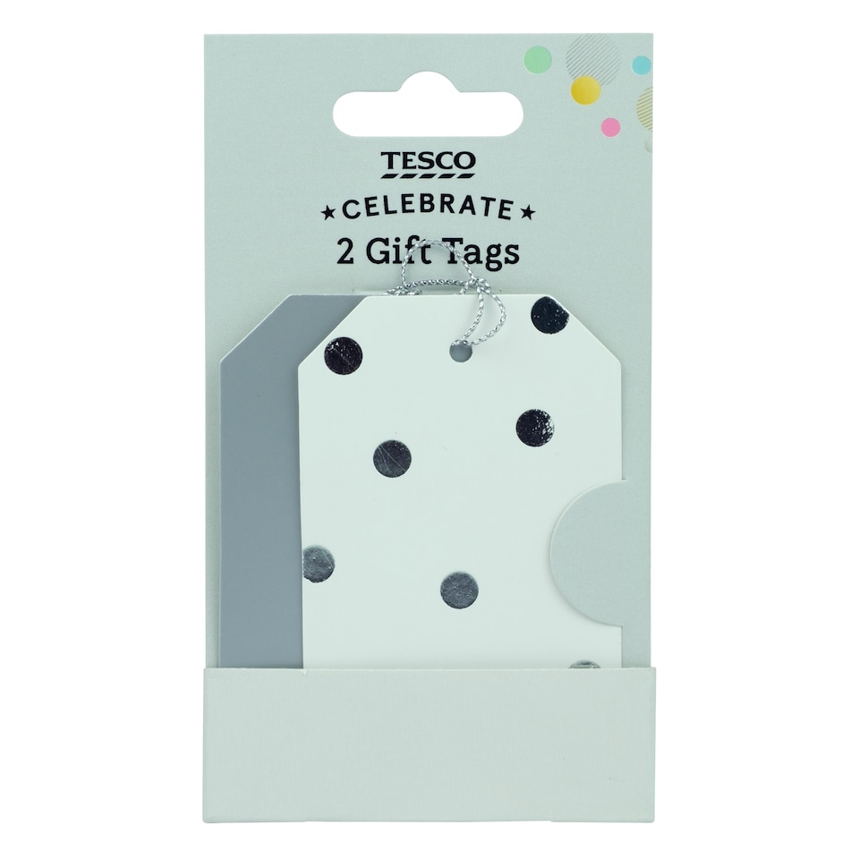 Tesco  Silver and White Tags 2pk