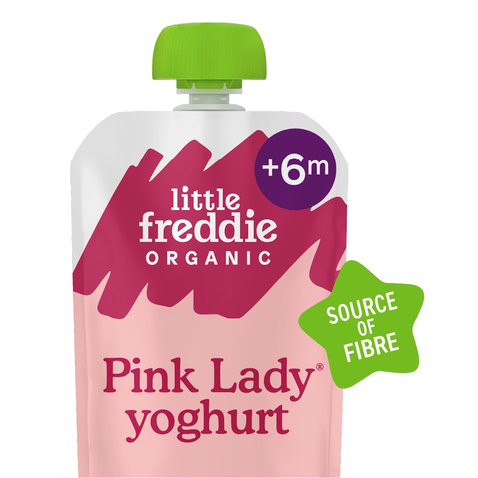Little Freddie Organic Pink Lady Greek Style Yoghurt Baby Food Pouch 6+ Months 100g