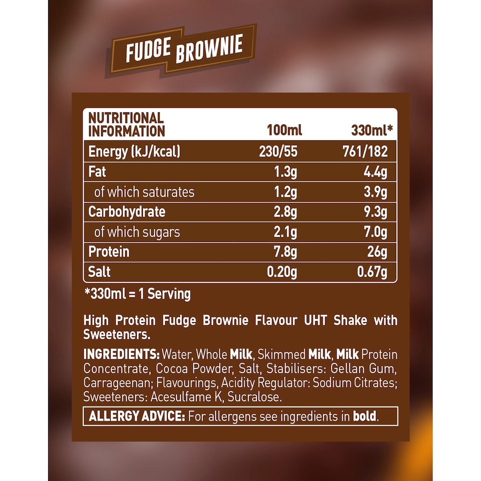 image 1 of Grenade Protein Shake Fudge Brownie Flavour 330ml