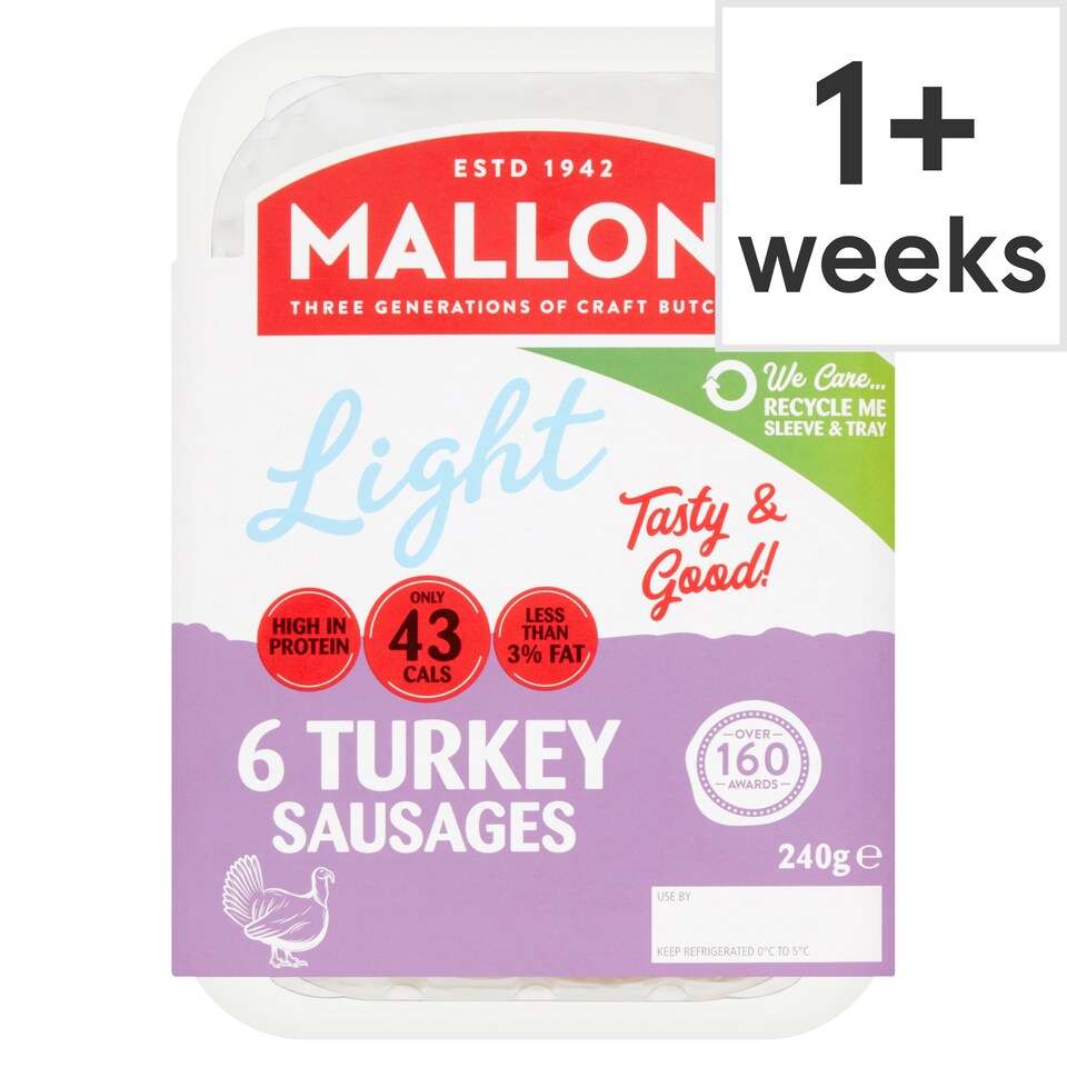 Mallons Low Fat Gluten Free Turkey Sausage 240G