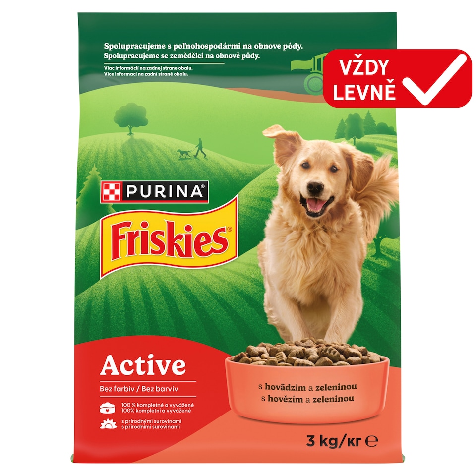 Friskies Active granule pro psy hovězí 3kg