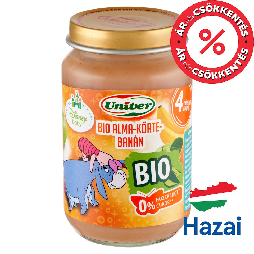 Univer bio alma-körte-banán bébidesszert 4 hónapos kortól 163 g