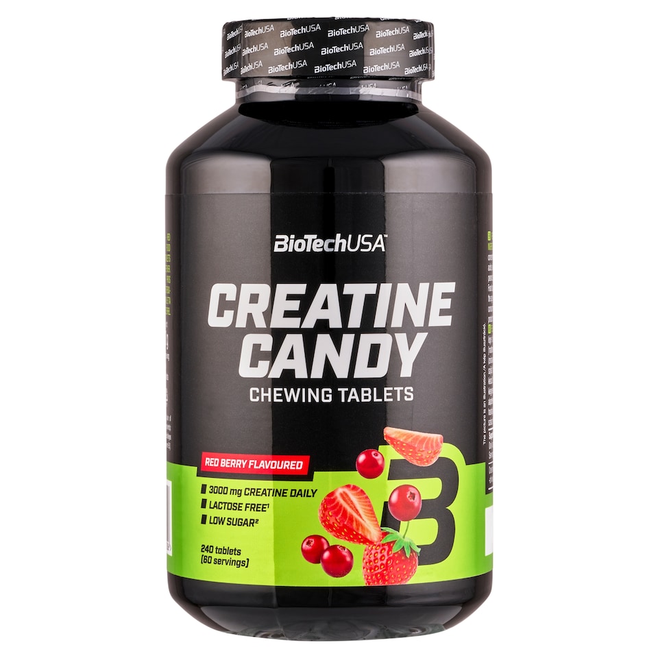 image 1 of BioTechUSA Creatine Candy Chewing Tablets Red Berry Flavoured 480g