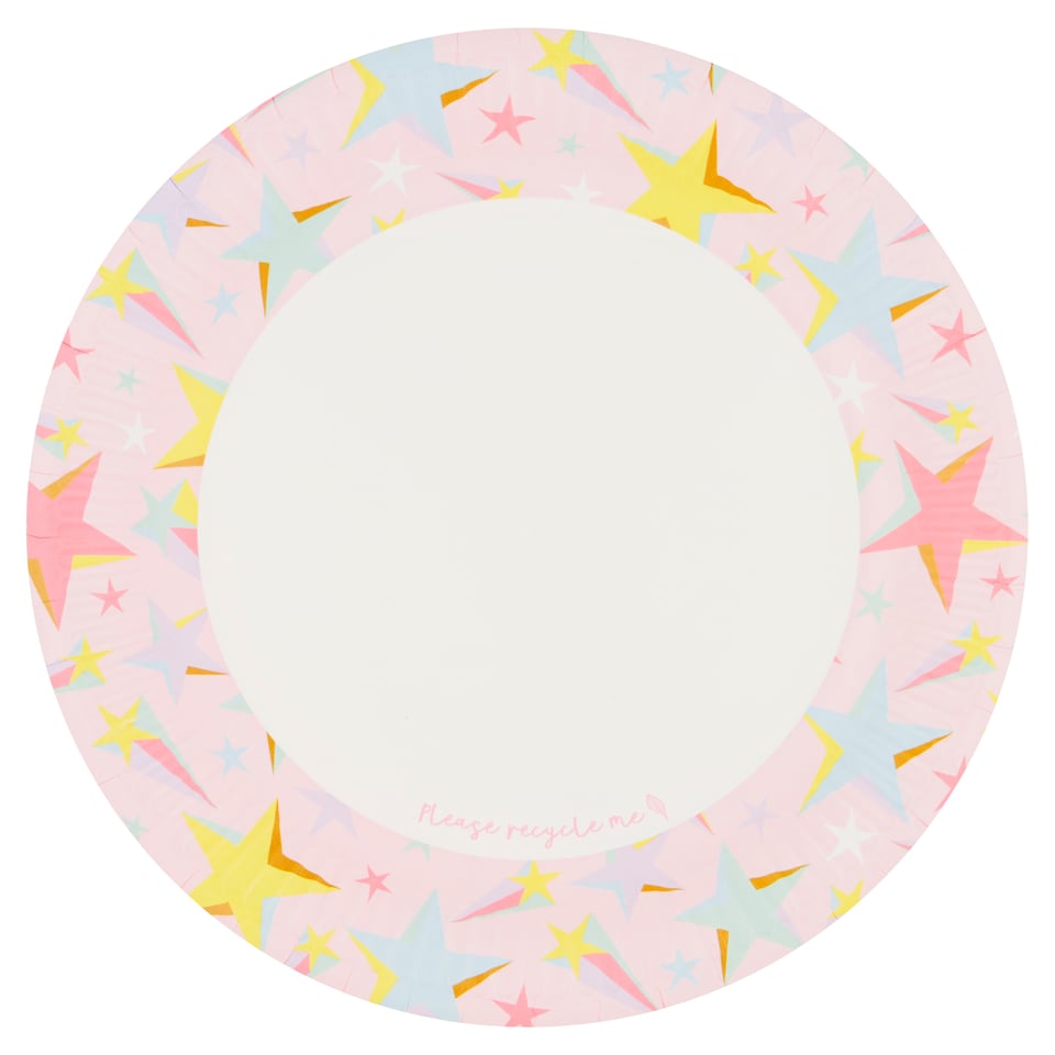 Tesco Pastel Stars Plate 10 Pack