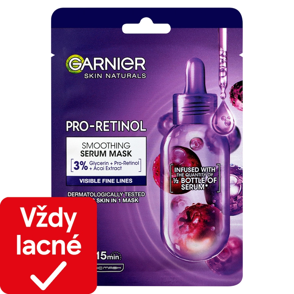 Garnier Skin Naturals Pro-Retinol Smoothing Serum Mask, 22 g