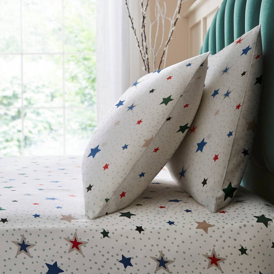 Silentnight Brushed Printed Star Pillowcase Pair