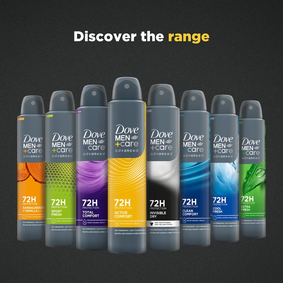 image 1 of Dove Men+Care Active Comfort 72h Antiperspirant Deodorant 200ml