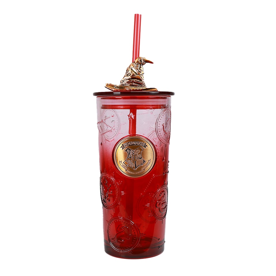 image 1 of Harry Potter Glass Cup with Straw