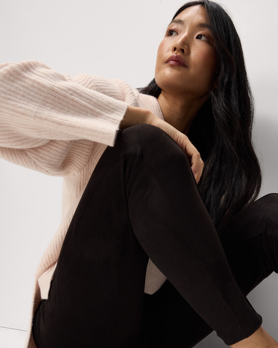 image 1 of F&F Faux Suede Leggings in Brown