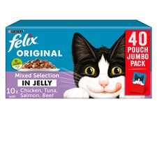 Felix Cat Food Mixed Selection In Jelly 40x100g Tesco Groceries