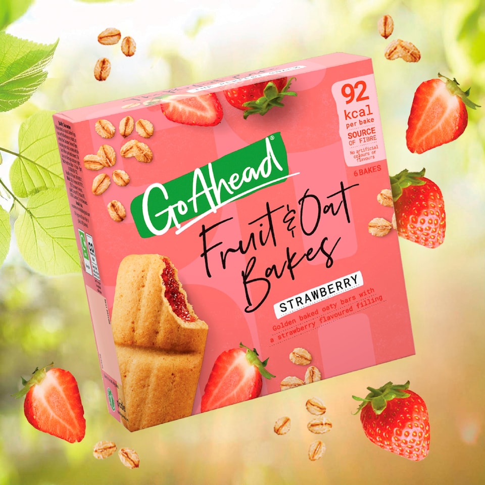 image 1 of GO AHEAD Fruit & Oat Bakes Strawberry 6 packs 150g