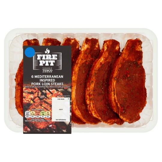 Tesco 6 Mediterranean Inspired Pork Loin Steaks 600G