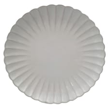 F&I Cream Petal Dinner Plate