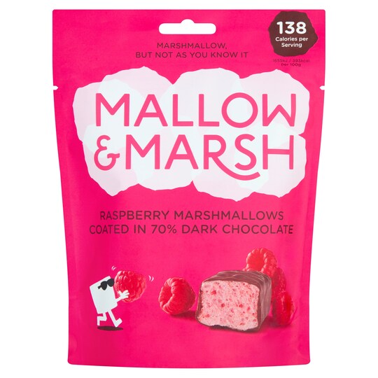 Mallow & Marsh Raspberry Marshmallow Coat Dark Chocolate 100G