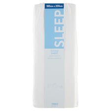 Tesco Basics Fitted Sheet White 180 x 200 cm