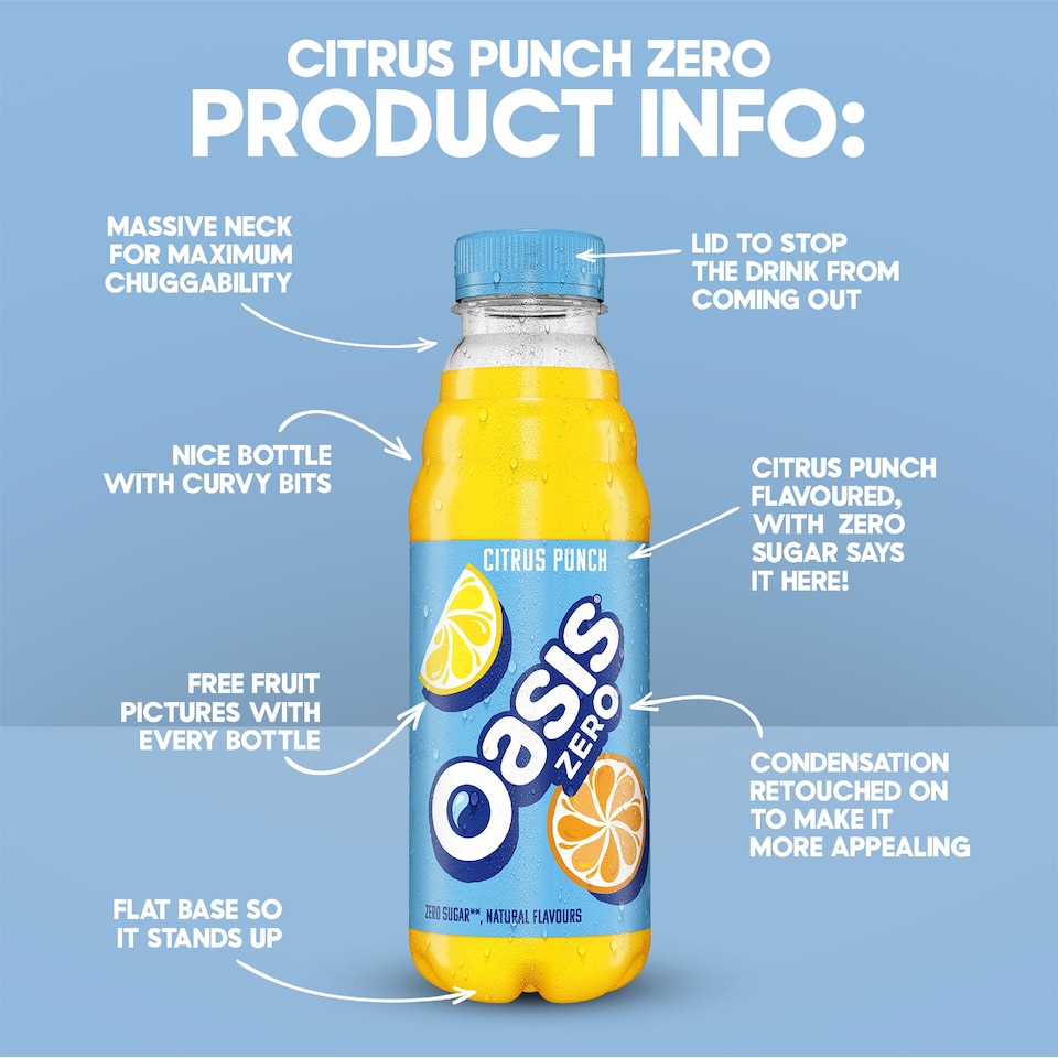 image 1 of Oasis Zero Citrus Punch 500ml
