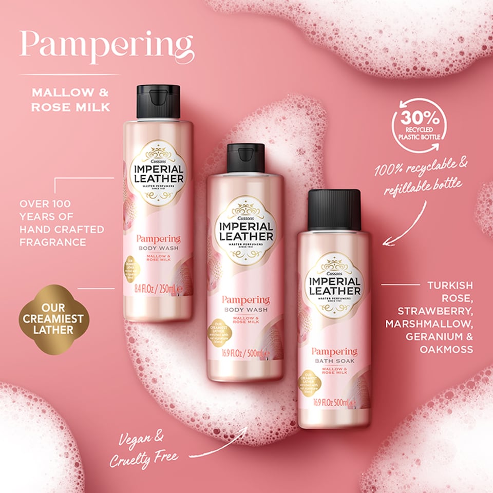 image 1 of Imperial Leather Pampering Bath Soak - Mallow & Rose Milk 500ml