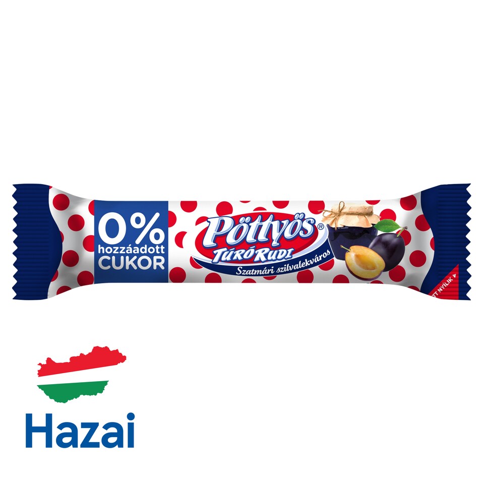 Pöttyös Túró Rudi desszertkészítmény kakaós étbevonattal, szilvalekvárral 35 g