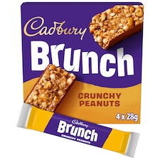 Cadbury Brunch Peanut Wholegrain Cereal Bars 4 x 28g
