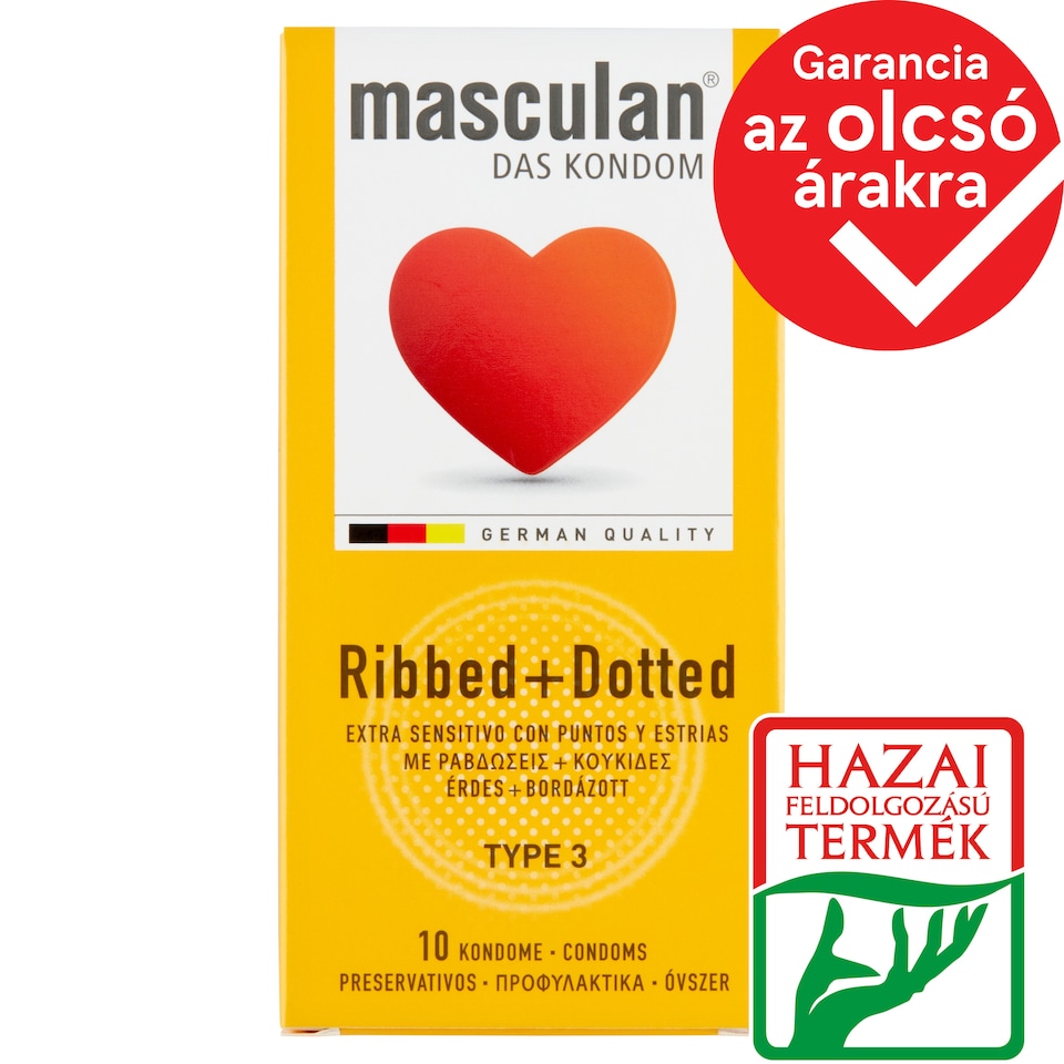 Masculan Ribbed + Dotted Condoms 10 pcs