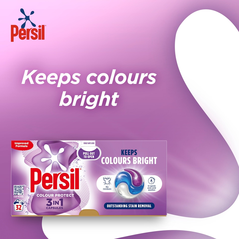 image 1 of Persil Colour 3 In 1 Laundry Washing Capsules 32 Washes 675.2G