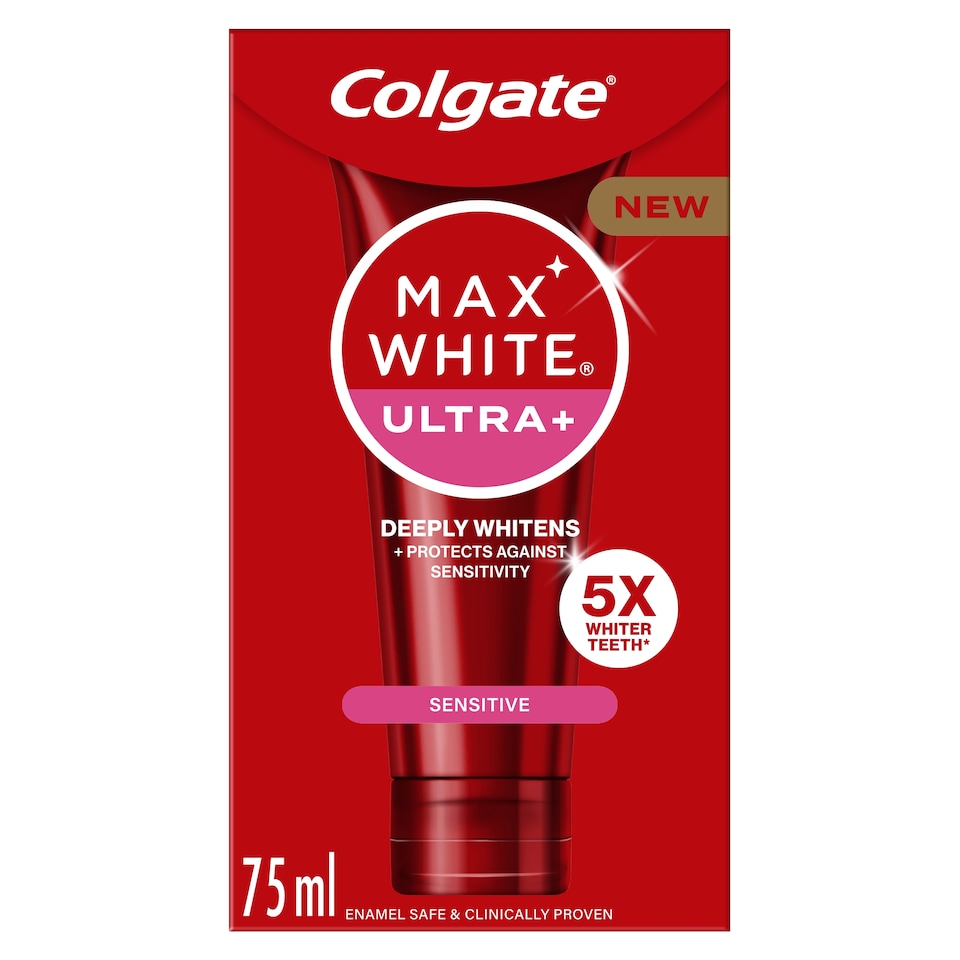 image 1 of Colgate Max White Ultra+ Sensitive Whitening Toothpaste 75ml