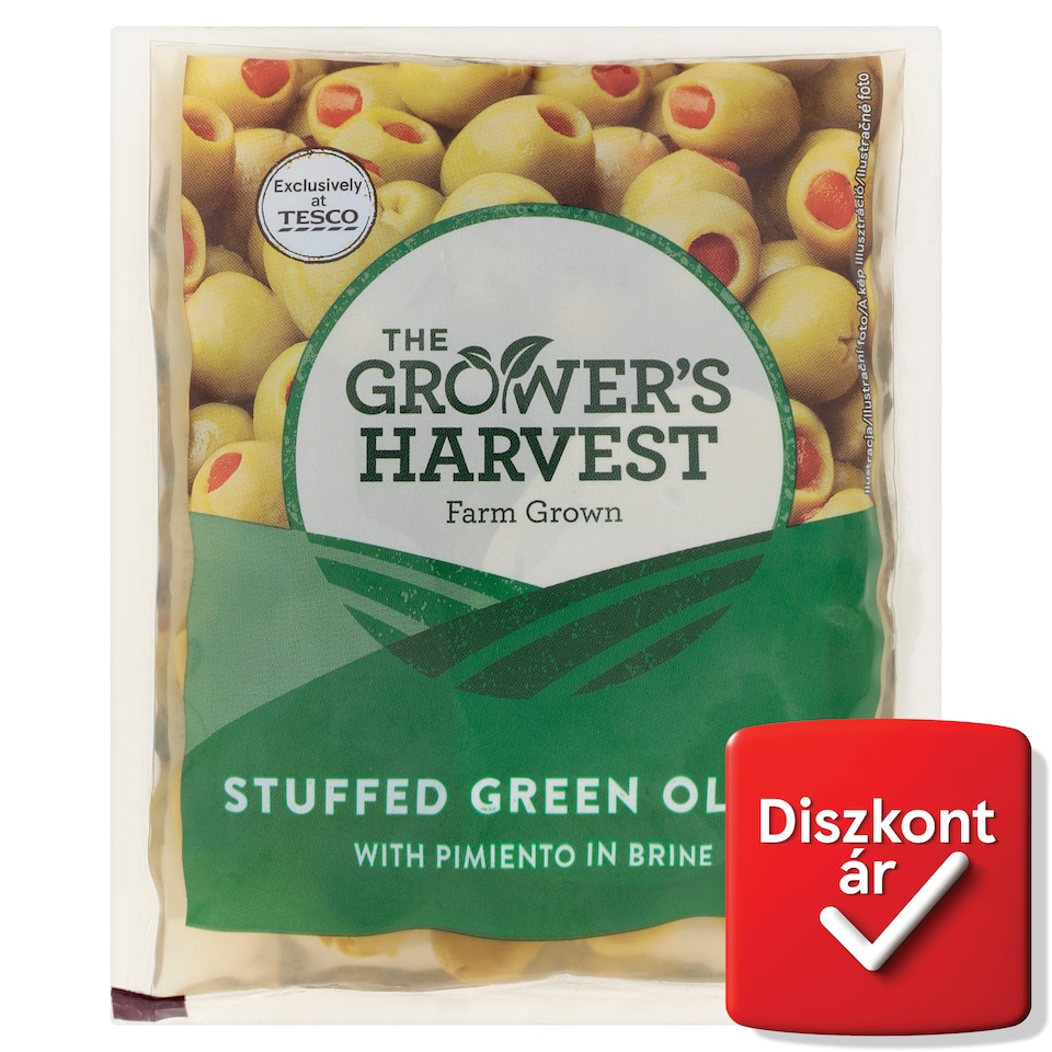 The Grower's Harvest Stuffed Green Olives with Pimiento in Brine 195 g