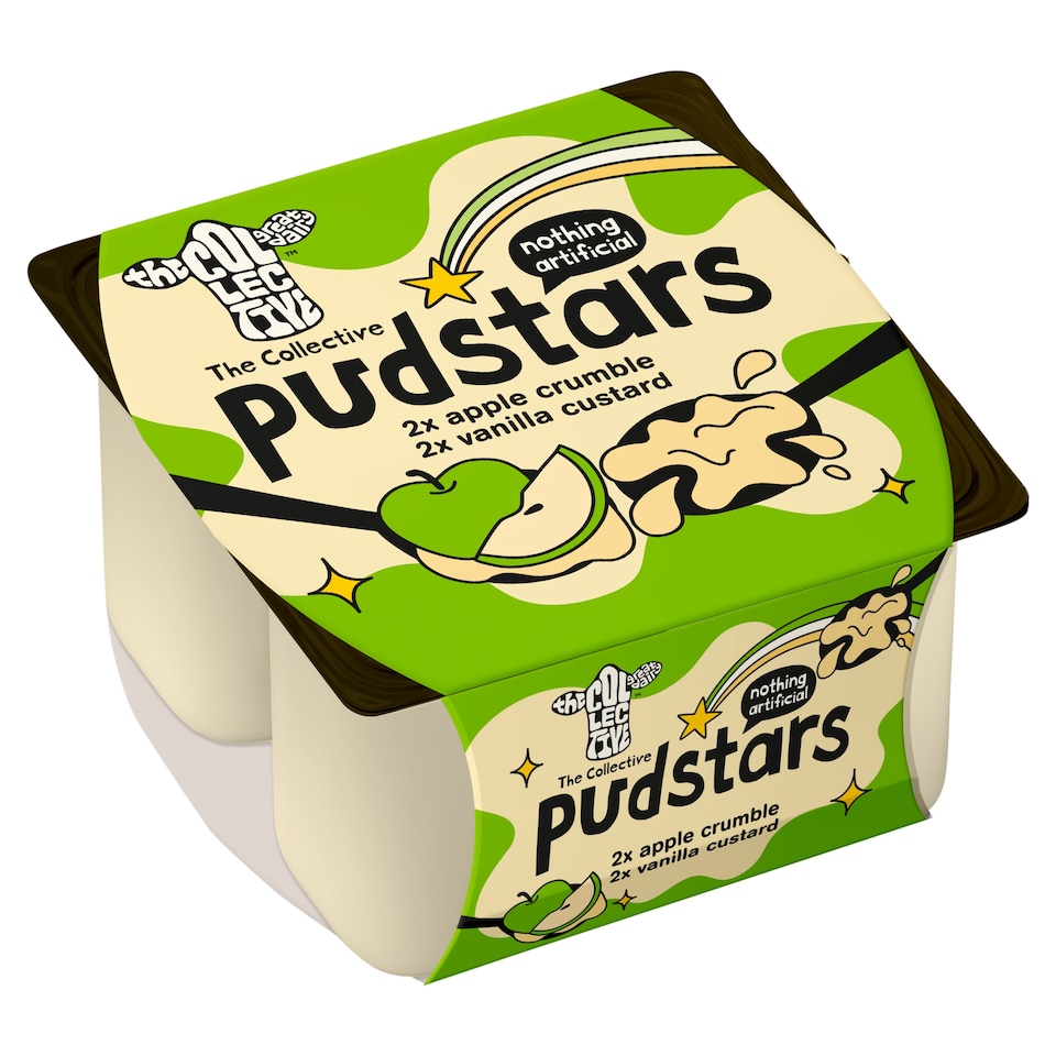 The Collective Pudstars Apple Crumble / Vanilla Custard yogurt 4x85g