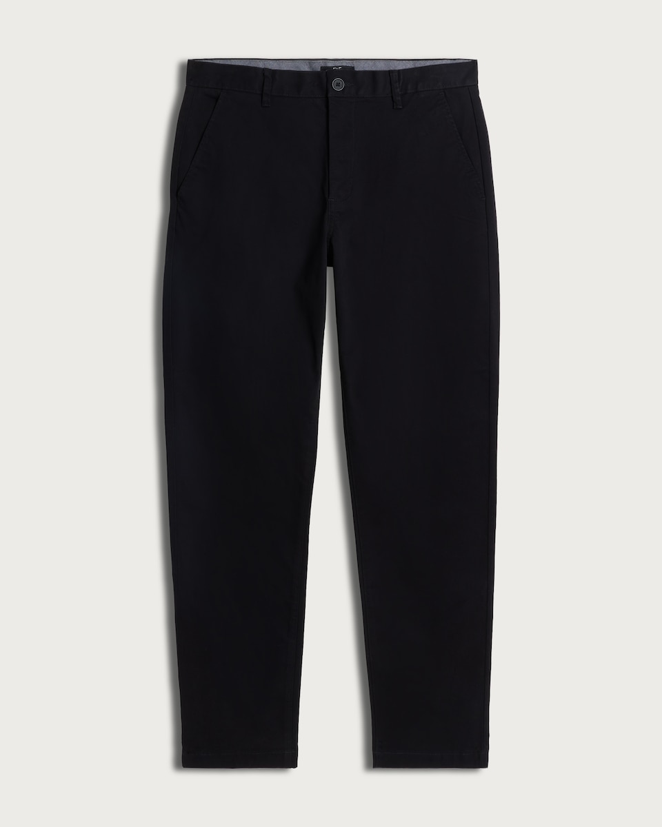 image 1 of F&F Cotton Rich Slim Fit Chino Trousers in Black