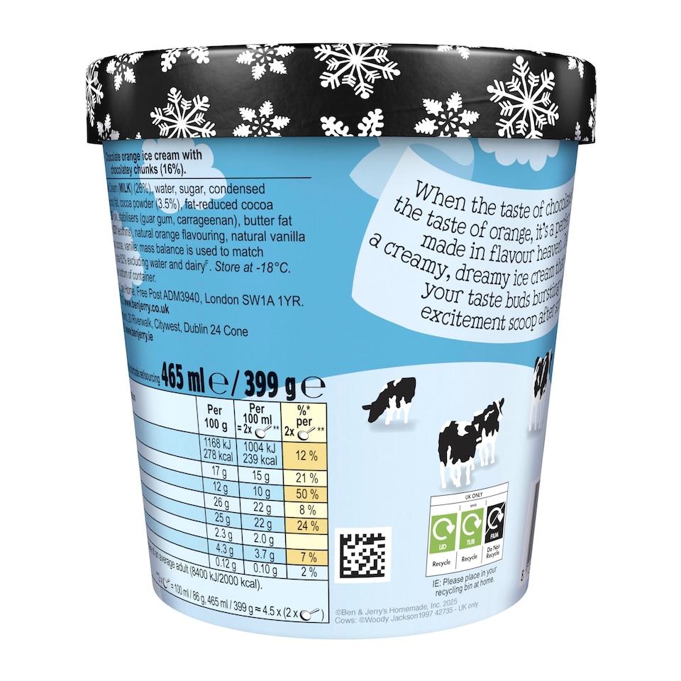 image 1 of Ben & Jerry's Chocolatey Orange Chunk 465ml Tub