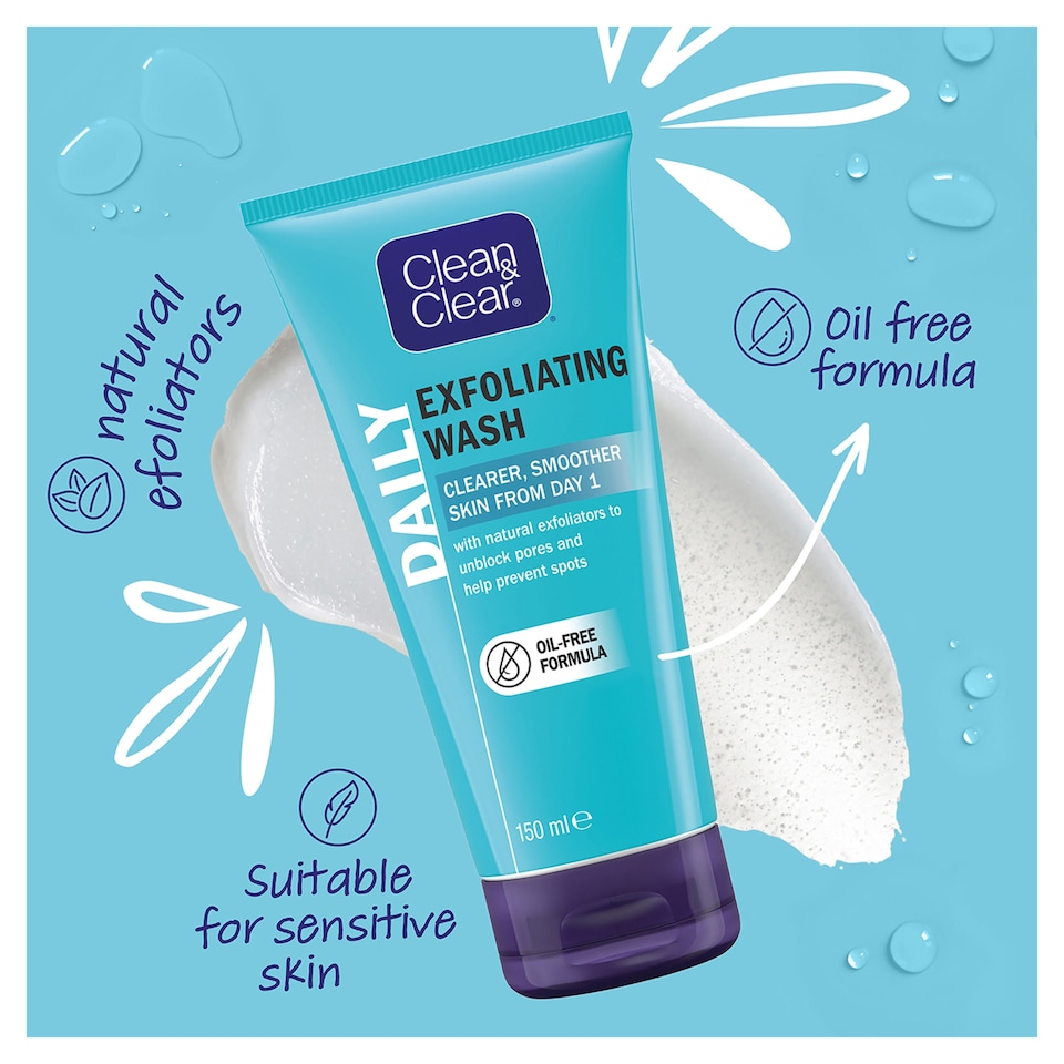 image 1 of Clean & Clear Exfoliating Daily Wash Face Wash Scrub 150ml