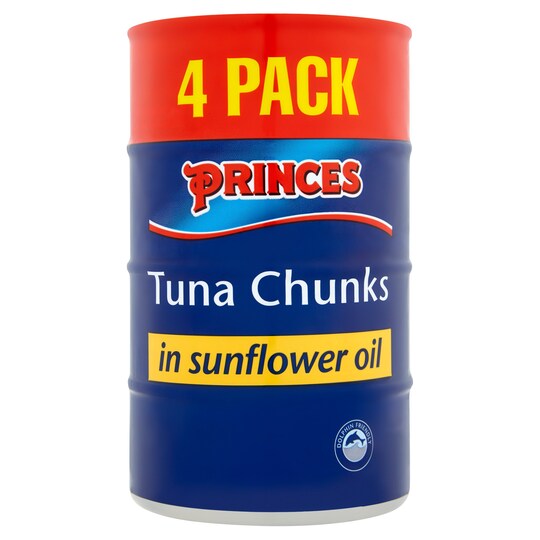 Princes Tuna Chunks In Sunflower Oil 4X160g Tesco Groceries