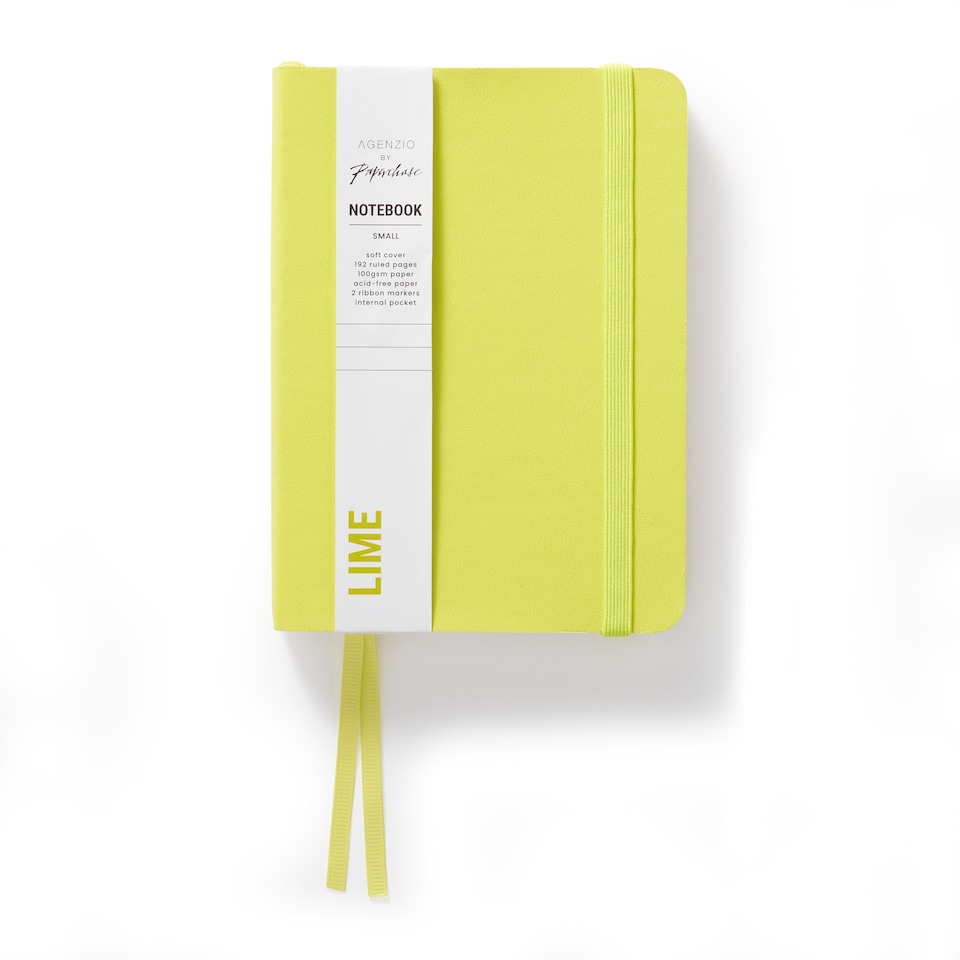 image 1 of Paperchase Agenzio Small Lime Ruled Notebook