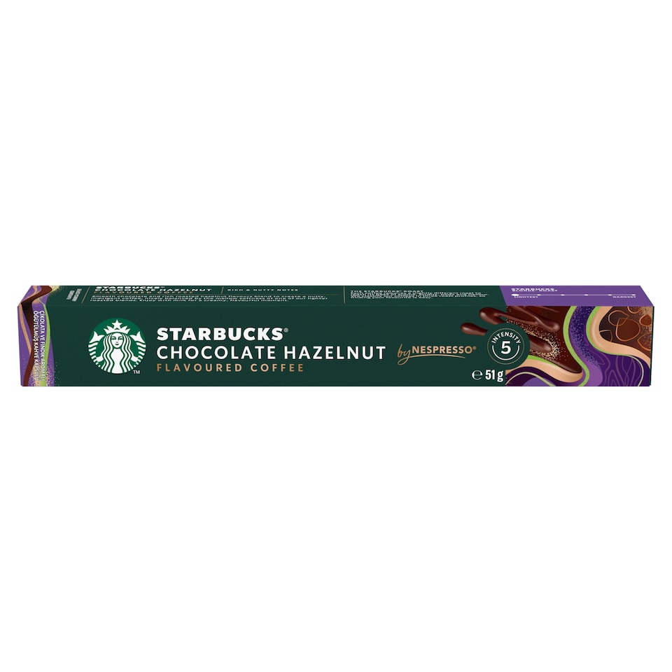 STARBUCKS CHOCOLATE HAZELNUT by NESPRESSO Blonde roast kávové kapsuly, 10 kapsúl v balení