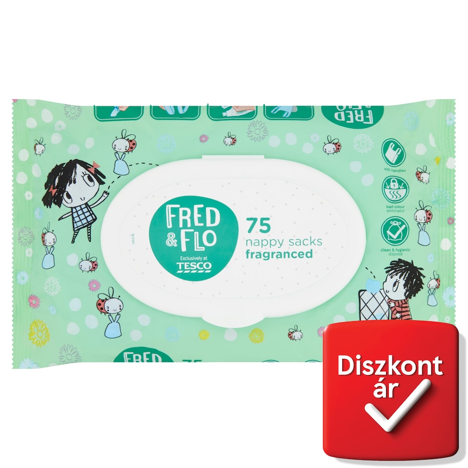 Fred & Flo illatosított pelenkatároló zacskók 75 db