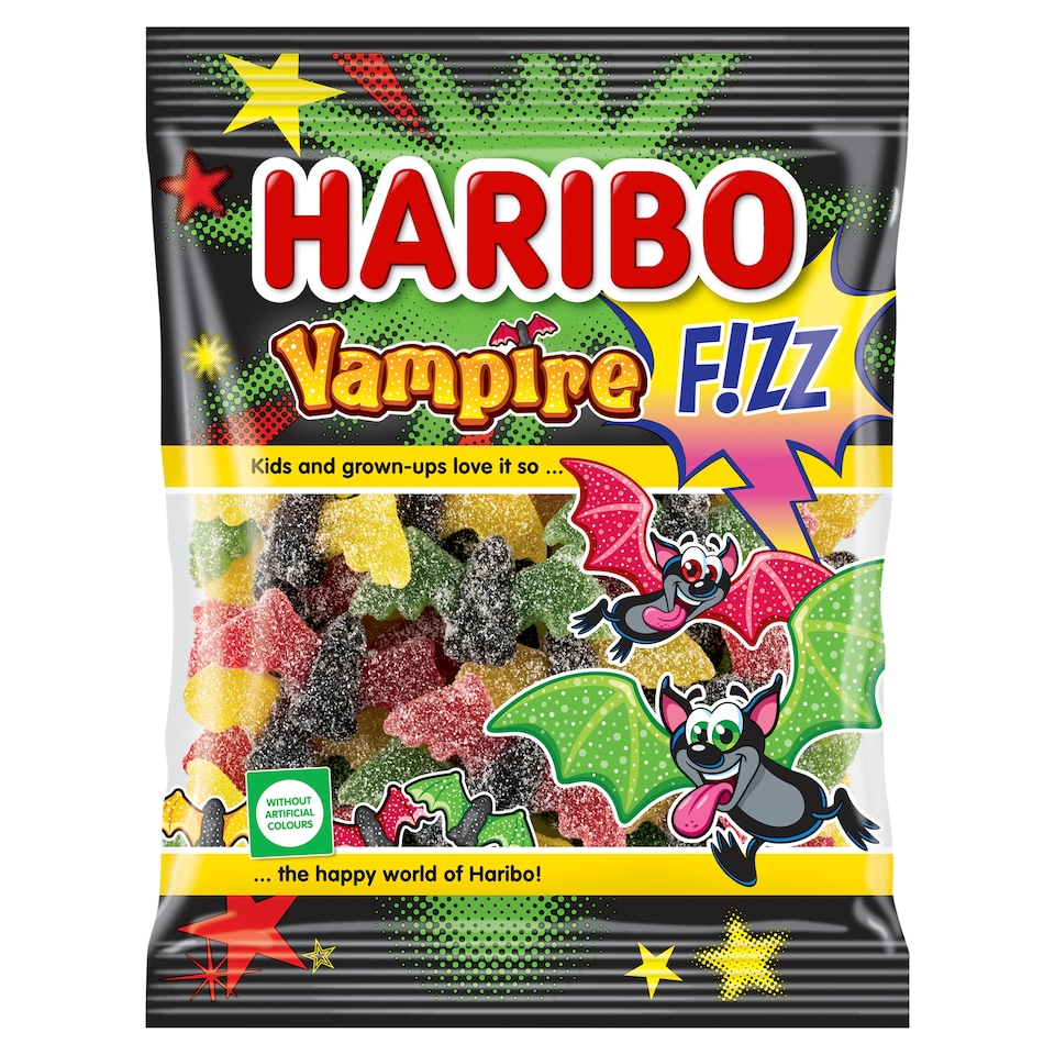 Haribo Vampire F!zz Sour Fruit-Flavoured Sugar-Coated Gummy Candy with Liquorice 175 g