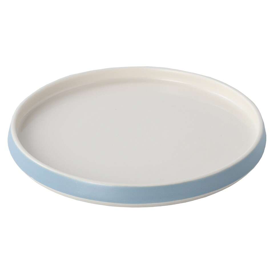 image 1 of F&F Home Oslo Powder Blue & Cream 12 Piece Dinner Set