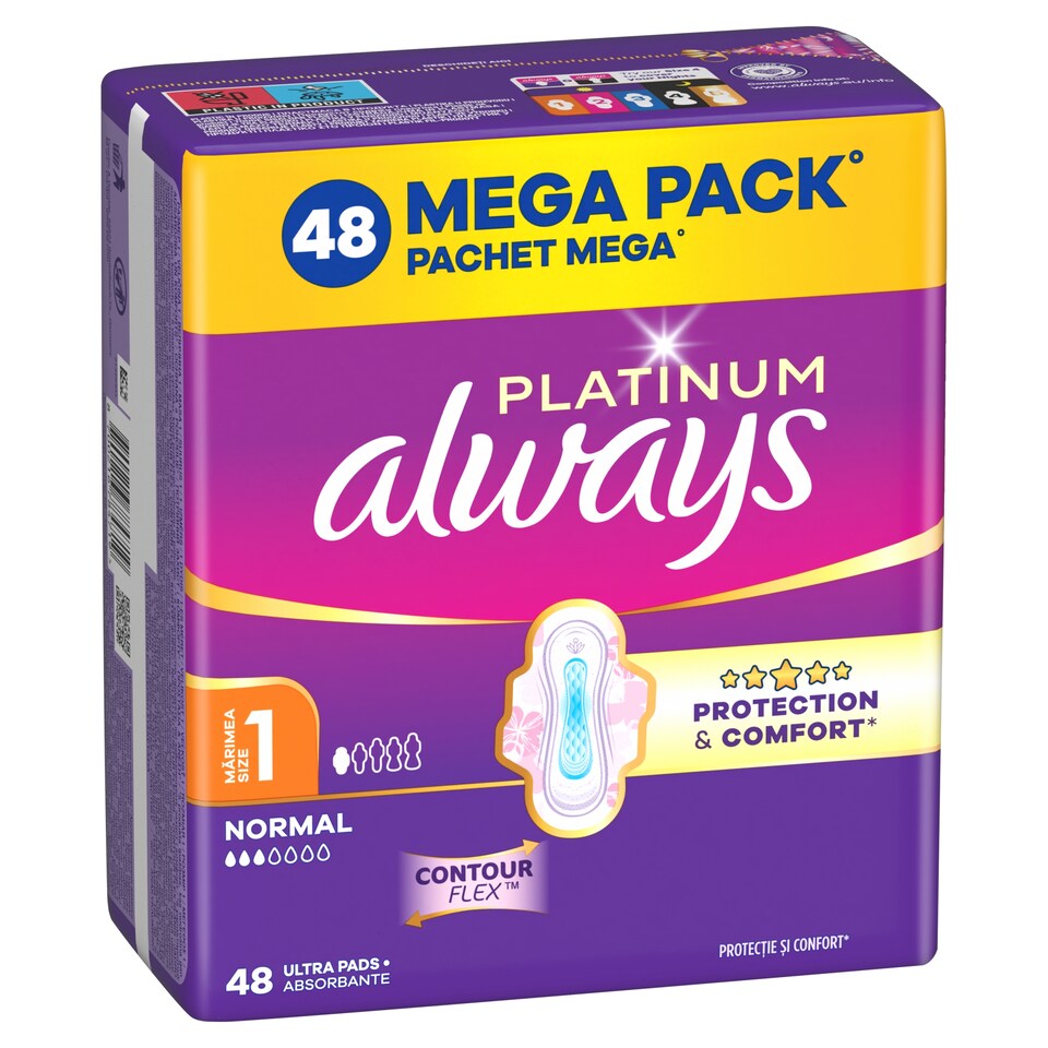 obrázok 1 z Always Platinum Hygienické Vložky Normal (veľkosť 1) 48 Vložiek
