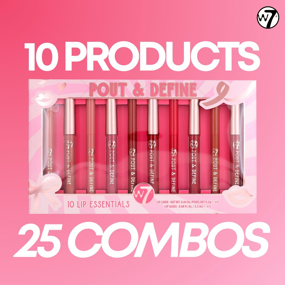 image 1 of W7 Pout & Define Collection 10 Lip Essentials