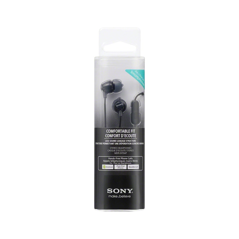 image 1 of Sony MDR-EX15AP Wired In Ear Headphones Black