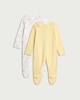 image 2 of F&F Baby 2-Pack Pure Cotton Frill Collar Sleepsuits in White